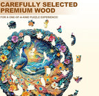 Wooden Puzzles for Adults,Peacock Puzzle, Unique Shaped Wooden Jigsaw Puzzles for Adults, Family Puzzle(13.4 * 13.4 in 300pcs)
