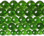 10MM Green Peridot Crystal Quartz Beads Natural Gemstone Beads Round Loose Beads for Jewelry and Bracelets Making 72pcs 2 Strands 32"