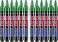 Green Paint Pens Paint Markers - 12 Pack Permanent Quick Dry Waterproof Marker Pens for Rocks Wood Fabric Plastic Canvas Glass Mugs Metal Tire Stone
