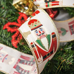 CT CRAFT LLC Ivory Satin Toy Soldier with Wired Ribbon 2.5 Inch x 10 Yards for Christmas Home Decor Tree Topper Bow Gift Wrapping DIY Crafts Wreath Garland