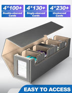 Card Deck Box for MTG with Commander Display, 5 in 1 Card Deck Case Holds 800+ Unsleeved Cards, Strong Magnet Organizer Compatible with Yugioh TCG Sports Cards (Black&Glod)