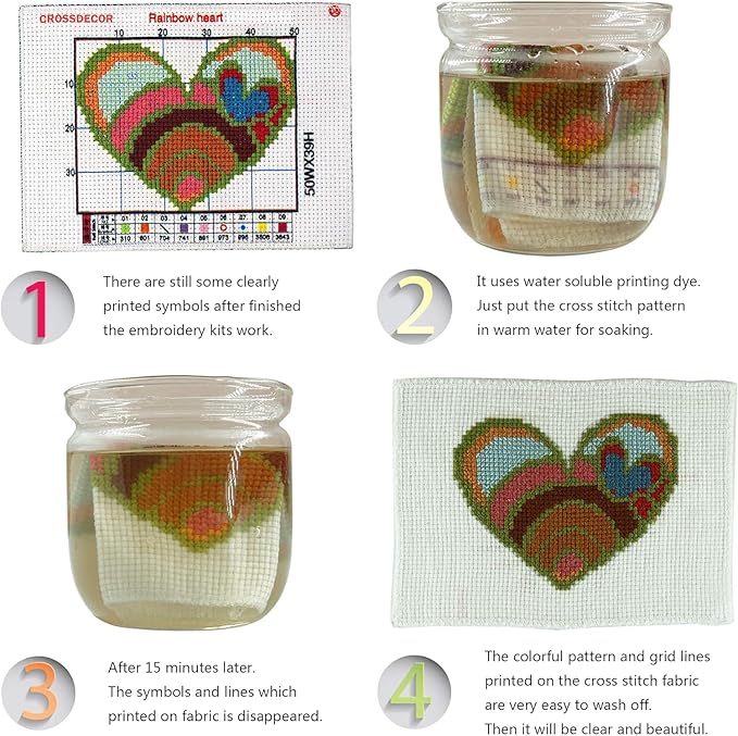 Maydiyer 11CT Stamped Cross Stitch Kits Pre-Printed Embroidery Kit Flowers Pattern for Girls Needlework Sets-Beautiful Flowers (2) 13×15.3 inch