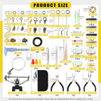 Mardatt 1488Pcs Jewelry Making Supplies Kit - Magnifying Glass, Pliers, Wires, Chain, Jump Ring Opener, Tweezers