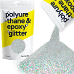 Hemway Polyurethane & Epoxy Resin Glitter 100g / 3.5oz Metallic Crystal Flake Additive for Flooring Jewelry Tumblers Glass Pigment - Microfine (1/256" 0.004" 0.1mm) - Silver Holographic