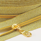 Sawoake 10 Yards Bulk Zipper(#5), Gold Nylon Coil Zipper with Gold Teeth by The Yards, Replacement Sewing Zipper with 10PCS Zipper Sliders for DIY Sewing Craft Bags(#5 Gold Gold)