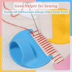 4 PCS 4mm Edge Lock Seam Guide, Mini Sewing Finger Ruler for Hand Sewing, DIY Sewing Kit Tool, Sewing Needle Gauge Measuring Guide, 4 Color