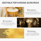 Gold Leaf Adhesive, Gilding Adhesive Set with 100ml Water Based Metal Leaf Glue and 100ml Varnish, 100 pcs Foil, 2 Brushes, Foil Wiping Cotton, for Arts, Crafts and Painting.