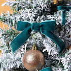 LaRibbons Thin Velvet Ribbon 1 Inch x 25 Yards, Dark Blue Velvet Ribbon for Christmas Tree, Gift Wrapping, Wreath Bow, Outdoor Decoration