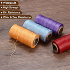 uxcell Leather Sewing Waxed Thread, 284 Yards / 260m 0.8mm 150D Flat Polyester All-Purpose Threads for Leather Crafts, Bookbinding, Turquoise