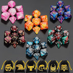 QMay DND Dice Sets - 6 X 7 Polyhedral Dice (42pcs) with 6 Drawstring Bags for Dungeons and Dragons, RPG, MTG,Role Playing Table Game