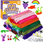 Caydo 3000 Pieces Pipe Cleaners 40 Assorted Colored Chenille Stems with 100 Pieces Wiggle Eyes for Art and Crafts, Children’s Craft Supplies (6 mm x 12 inch)