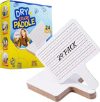 Epic Creations Dry Erase Paddles - 24 Pack 8.11 x 6.14 Inches - Double Sided Handheld Whiteboard - Dry Erase Signs - Hand Held White Board - Auction Paddles - White Board Paddles,Hand Dry Erase Board