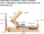 Wooden Yarn Ball Winder & Table Top Swift Set, Hand Operated Beechwood Combo Winder, Large Capacity 8 to 10 oz Yarn Fiber Winder, Wool String Swift Winder (Beechwood Winder & Swift)
