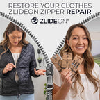 ZlideOn Zipper Pull Replacement - Silver, Normal (L) - Instant Zipper Replacement Slider for Plastic Zippers