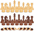 Chess Checkers Backgammon Set 3-in-1 Board Games Sets for Kids & Adults，15" Folding Magnetic Chess Set Leather Chess Board Strategy Game Portable Travel Chess Game with Magnetic Chess Pieces