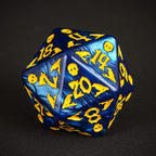 7-Die DND Dice Set Halloween Pattern Polyhedral Dice Set with Leather Bag, Skull Dice D&D Dice Set for RPG Table Games (Halloween Pattern-Blue)
