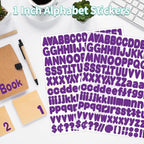 Alphabet Stickers, 1'' Inch, 12 Sheets, Deep Purple Letter Stickers, Self-Adhesive Vinyl, Mailbox Numbers, Classroom & Home Decor