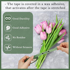 8 Rolls Floral Tape, 1/2" Wide Flower Tape, Dark Green Floral Tape for Fresh Flowers, Adhesive Florist Tape for Floral Crafts, Bouquet Floral Arranging Stem Wrapping, Wedding Bouquet, 30Yard