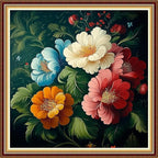Hopeart Stamped Cross Stitch Kits for Beginner Embroidery Kits for Beginners Adults DIY 11CT Cross Stitch Patterns Needlepoint Kits Crossstitching Kits-Peony Flowers 18x18 inch