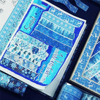 YUBBAEX 10 Rolls Four Seasons Washi Tape Set Blue Snowflake Masking Decorative Tapes (Winter)