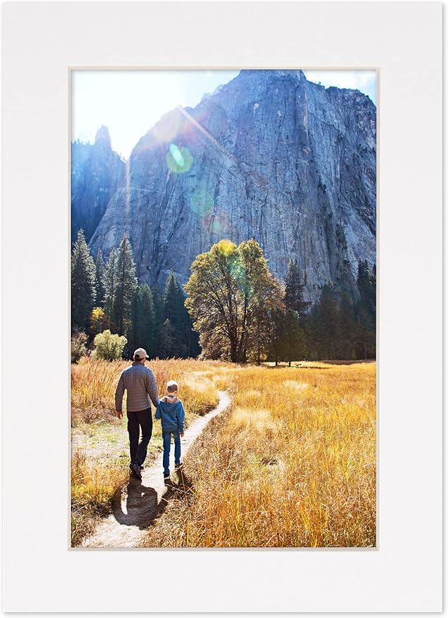 6x8 Mat for 8x10 Frame - Precut Mat Board Acid-Free White 6x8 Photo Matte Made to Fit a 8x10 Picture Frame, Premium Matboard for Family Photos, Show Kits, Art, Picture Framing, Pack of 25 Mats