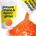 Hemway Polyurethane & Epoxy Resin Glitter 100g / 3.5oz Metallic Crystal Flake Additive for Flooring Jewelry Tumblers Glass Pigment - Extra Chunky (1/24" 0.040" 1mm) - Fluorescent Peach