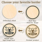 30 Custom Wooden Round Drink Tokens – Double-Sided Laser Engraved Bar Tokens, Poker Chips, Drink Tickets with Your Logo & Text – Personalized for Wedding, Party, Festival, Corporate Events