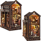 ISSEVE Book Nook Kit - DIY Miniature Dollhouse Booknook for Adults Teen, 3D Wooden Puzzle Tiny House Kit Bookshelf Decor, Gifts for Men Women Halloween Christmas Birthday (Coffee Shop)