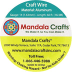 Mandala Crafts 14 Gauge Anodized Aluminum Craft Wire for Jewelry Making - 60 FT Colored Flexible Turquoise Wire - Bendable for Bonsai Armature Crafting Sculpting