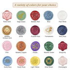 Yoption 360Pcs Champagne Sealing Wax Beads with 2 Spoons and 4 Tea Candles for Wax Seal Stamps, Cards, Wedding Invitations, Wine Packaging, Gift Wrap, Envelopes
