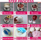 6PCS Flower Silicone Molds Set,3D Rose Flower Silicone Fondant Mold Valentine Day Silicone for Candle Making Molds Cake Mold for Chocolate Candy Pastry Dessert Resin Craft
