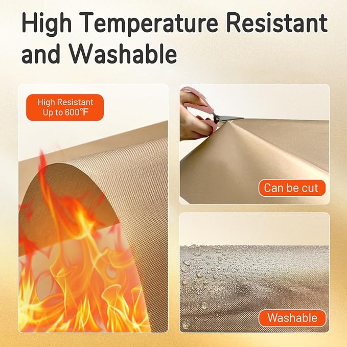 TransOurDream 3 Pack PTFE Teflon Sheets Size S 8.5 x 11" for Mini Heat Press Heat Resistant Craft Mat Sublimation Paper and Heat Transfer Paper Reusable