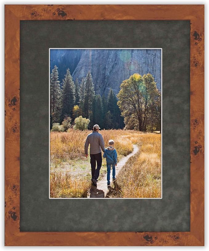 Pack of 25 Acid Free 11x14 Mats Bevel Cut for 8.5x11 Photos - Dark Grey Suede Precut Matboards With Backing Boards and Clear Photo Mat Bags For Pictures, Photos, Framing - 4-ply Thickness