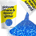 Hemway Polyurethane & Epoxy Resin Glitter 100g / 3.5oz Metallic Crystal Flake Additive for Flooring Jewelry Tumblers Glass Pigment - Chunky (1/40" 0.025" 0.6mm) - Sapphire Blue