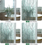 DKTIE Nature Pattern Rainbow Window Film Decorative Stained Glass Window Film Static Cling Films Easy Apply Removable Comes with Tools (U1747-Reeded Glass, 35.4" x 118.1")