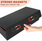 Card Deck Box,X-Large Premium Trading Card Storage Case with Mat and Dice Compartment,Magnetic Game Deck Display Case Compatible with MTG/TCG/Yugioh/Magic/Commander(Black＆Orange)
