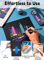 48 Colors Acrylic Paint Markers, Dual Tip Acrylic Paint Pens with Brush and Fine Tips for Kids, Adults, Wood, Canvas, Stone, Rock Painting, Glass, Ceramic Surfaces, DIY Crafts Making