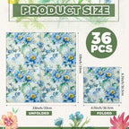 Crtiin 36 Pack 9 Styles Decoupage Napkins Assorted Floral Decorative Decoupage Napkins Chinoiserie Cocktail Paper for DIY Crafting Birthday Party, Each Unfolded 13 Inch(Fresh Plants)