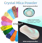 Crystal Green Mica Powder for Epoxy Resin，Natural Shimmer Mica Powder Used for Coloring Resin Artwork, car Spray Paint, Candles, soap, Lip Gloss, Nail Polish(50g/1.7oz)