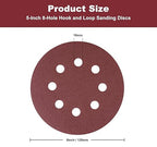 S SATC 150 PCS Sanding Discs 5-Inch 8-Hole Hook and Loop 320 Grit Sandpaper for Random Orbital Sander