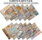 YASMEN 6"x6" Scrapbook Paper Pad - 24 Sheets of Patterned Cardstock for Card Making, Scrapbooking, Junk Journal, DIY Gift Cards - Single-Sided Decopodge Decorative Craft Paper
