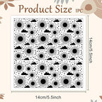 CHGCRAFT Sun and Cloud Polymer Clay Texture Sheets Geometric Pattern Silicone Texture Stamp Clay Texture Mat Modeling Pattern Pad Sheets for Jewelry and Earrings Tools, 5.5x5.5 inch