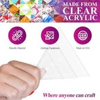 Quilting Acrylic Template Set | Precision Tools for Quilting Enthusiasts | Triangle Design | Includes Sizes 4", 3", 2", 1" | 1/8 Clear Acrylic | 1/4" Seam Allowance for Accuracy