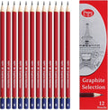 Pepy Graphite Professional Drawing Pencils - Set of 12 3B Pre-Sharpened Black Lead Pencils; Perfect for Drawing, Sketching and Shading, Graphic and Fine Art