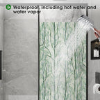 DKTIE Window Film Privacy with Installation Tools, Decorative Stained Glass Window Clings for Home, Static Cling Window Sticker for Front Door, Bathroom (Green, 17.7'' x 78.7'')