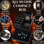 Dice Tray and Dice Tower for DND: All-in-One Tray, Storage & Large Tower for Random Rolls - Stores Your Sets, Mini's etc, Perfect for D&D and RPG Gift Accessories (Gold Dragon)