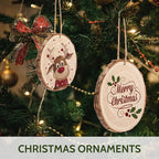Falling in Art 2.3-3.1 Inches Natural Wood Slices Set for Crafts - 25Pcs Round Wood Discs with Pre-drilled Hole for DIY Projects, Christmas Ornaments and Wedding Decoration