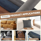 Suede Repair Patch, 17X158 Inch Fabric Large Repair Tape, Self-Adhesive Patches for Furniture, Sofa, Car Interior, Shoes, Hand Bag, Clothing (Grey, 17X158 Inch)