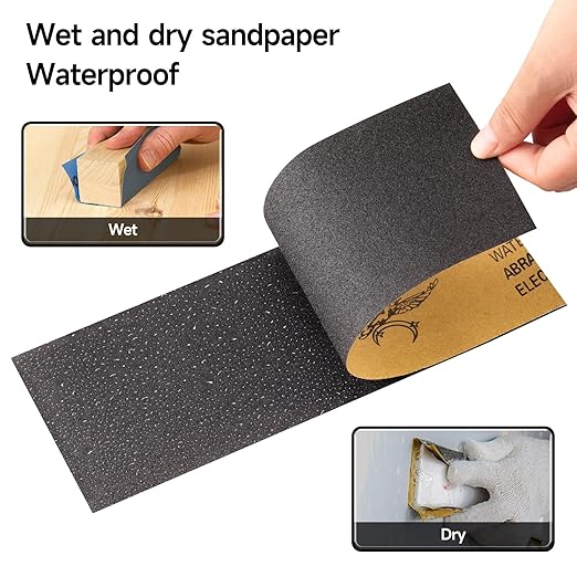 Sandpaper 60 Grit, Wet Dry Sanding Sheets 9x3.6 inch for Wood Furniture Finishing, Metal Sanding and Automotive Polishing,21 -Sheet