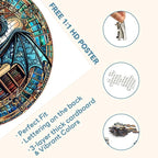 Round Puzzles for Adults 1000 Pieces, Hard Difficult Challenging Puzzles for Adults, Dragon's Library Jigsaw Puzzles 1000 Pieces for Seniors, 3D Visual Flat Puzzle (26.6 x 26.6in)